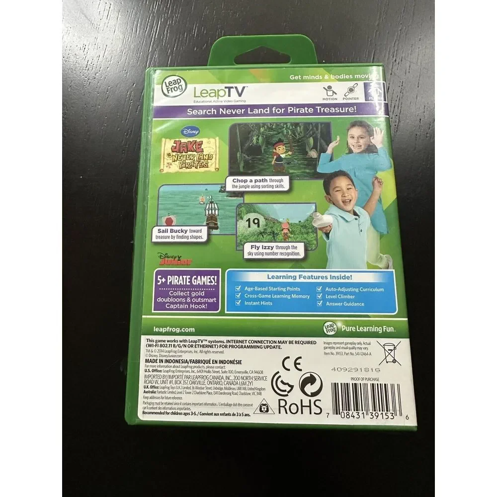 LeapFrog's LeapTV DISNEY'S‎ JAKE & THE NEVERLAND PIRATES - FAST /FREE SHIPPING